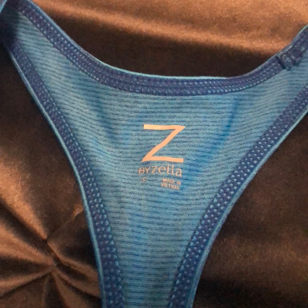 Zella tank top relaxed fit blue with navy accent